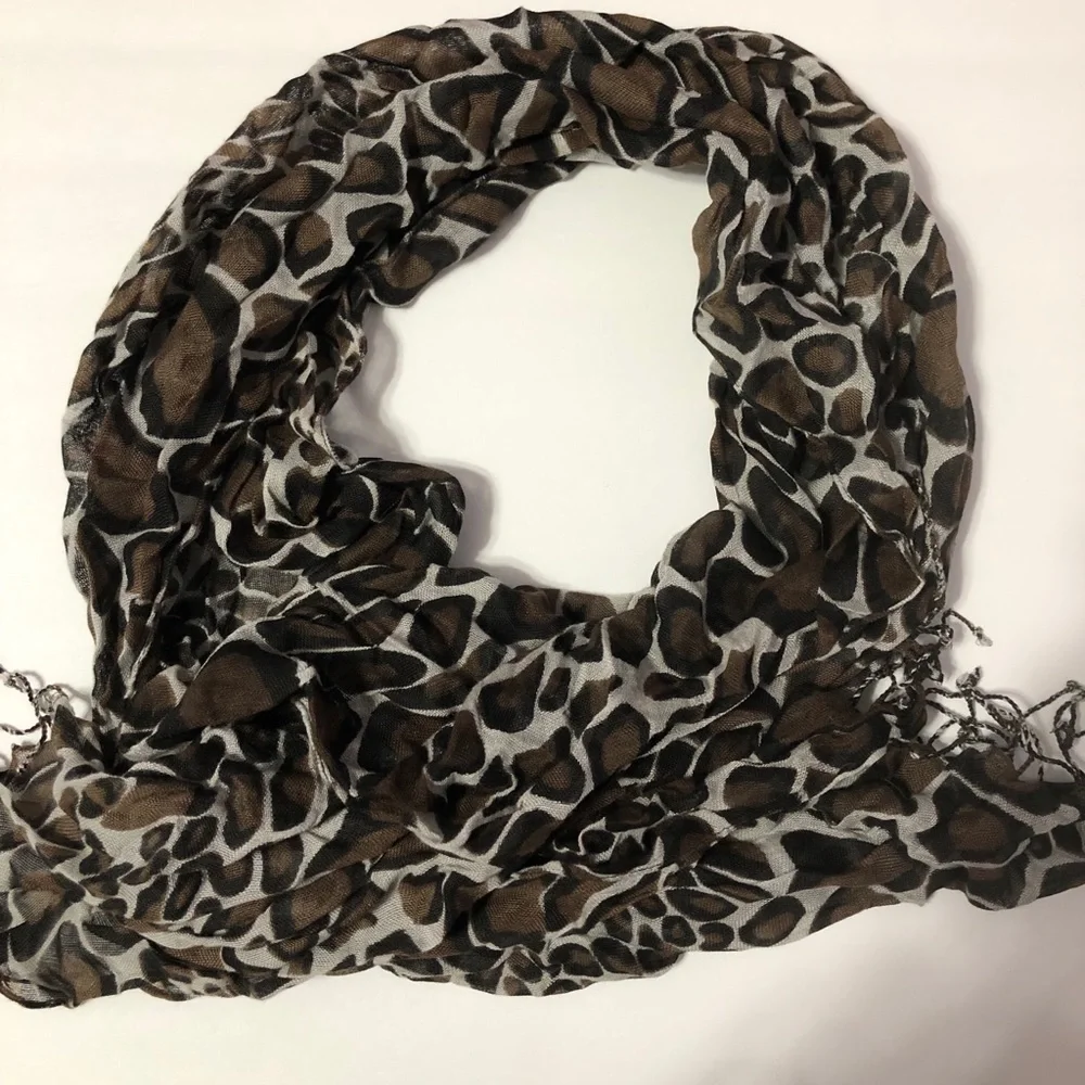 Leopard Print Straight Scarf